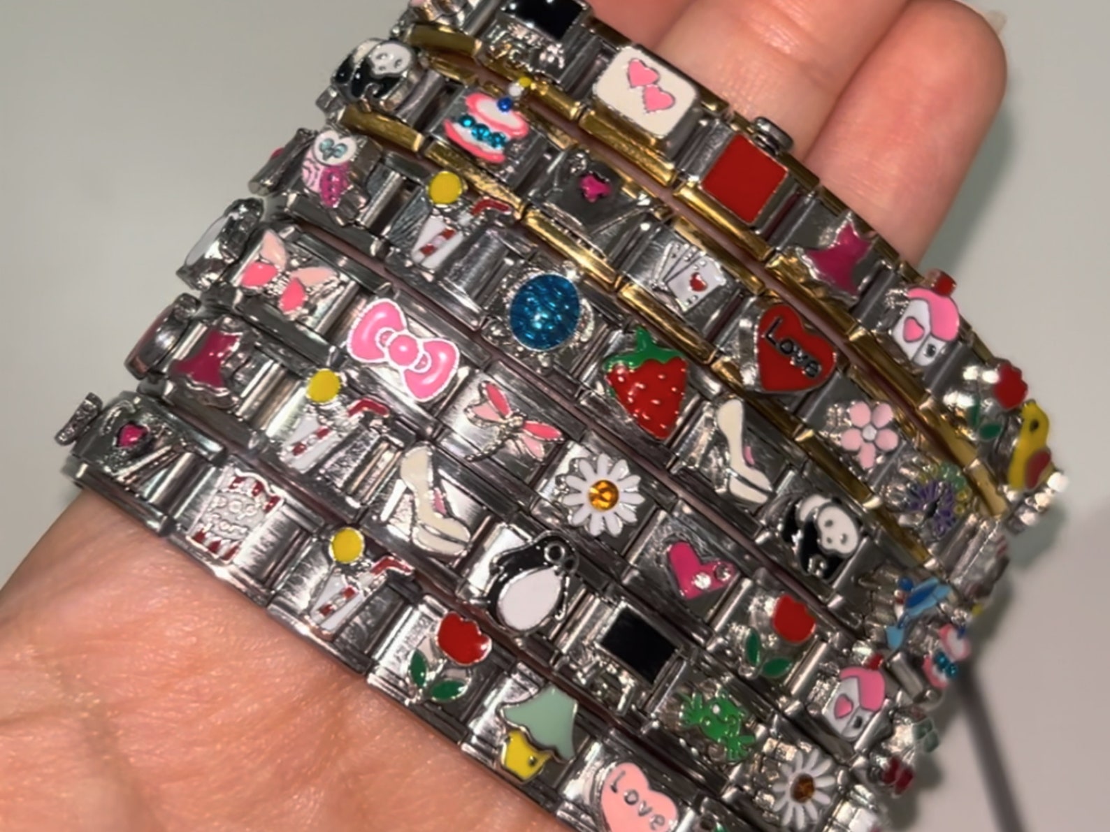 Mystery Italian Charm Bracelets Vintage Y2k Collectible 18 Links Mystery Italian Charm Bracelets Vintage Y2k Collectible 18 Links