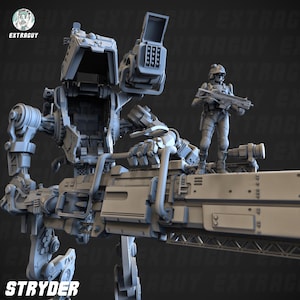 Stryder | RPG | Wargaming | Sci Fi Miniature | Approx. 200mm with base | Extra Guy