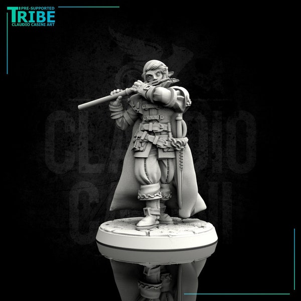 Bard | Human, Elf or Tiefling | Dungeons and Dragons | RPG | 32mm | Claudio Casini Art