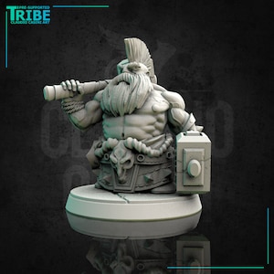 Dwarf Barbarian - Two Hammers  | Tabletop RPG | 32mm | Claudio Casini Art
