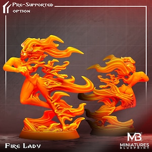 Fire Lady | Elemental | RPG stołowe | Skala 32 mm | Miniaturowy Blueprint