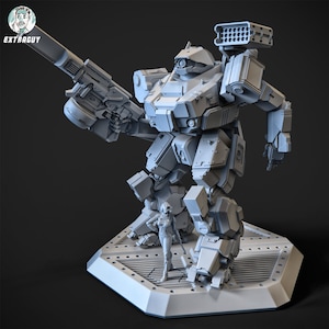 OW Mech & pilot | RPG | Wargaming | Sci Fi Miniature | 75 or 100mm | Extra Guy