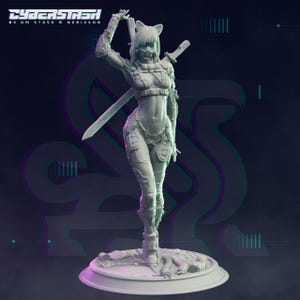 Cyberpunk Idol Vigilante - Keiko &quot;P0MP0M&quot; Pomeroy | SciFi | RPG | 32mmor 72mm scale  | Cyberstash