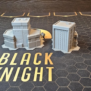 Military Buildings (4 models)  | Mecha combat terrain   | 0MEGA TECH