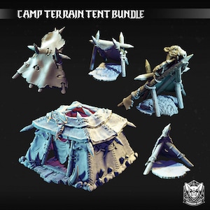 Orc/Goblin Camp Terrain (All five models) | Tabletop RPG | 43mm scale | Miniatures | Dungeon Dog