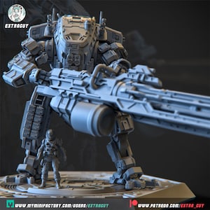 Pounchi Freestanding Battletech Miniature - Mechwarrior by Sir Mortimer  Bombito