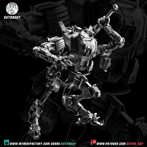 Blade Wielding Mech | Ronin | RPG | Wargaming | Sci Fi Miniature | 75mm or 100mm | Extra Guy