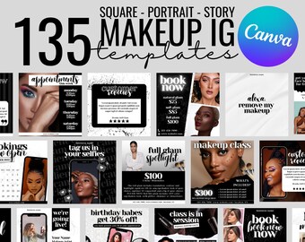 Makeup Flyer Sale, Makeup Artist Branding Kit, Makeup Social Media Templates, Makeup Sale Flyer, Makeup Artist Class, Branding Templates, IG