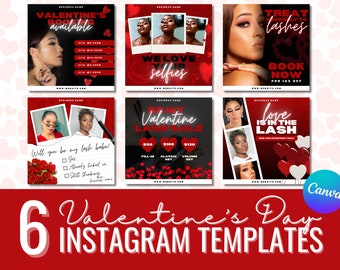 Valentines Day Flyer, Valentines Day Flyer Template, Valentines Day Flyer PNG, Valentines Day Flyer Canva, Lash Tech Instagram, IG Templates