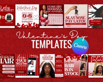 Valentine's Day Template, Hair Flyer Template, Trending Now, IG Templates, Valentine Design, Valentines Banner, February