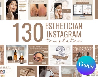 Esthetician Planner Templates, Beauty Instagram Post, Esthetician Forms, IG Templates, Instagram Stories, Blank Instagram Skincare Template