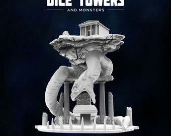 Athena Dice Tower, Dnd Dice Set, D and D Dice, Resin Dice,Dice Tower and Tray, Dice Tray, dice tower, Dice Roller, Mushroom Dice Tower