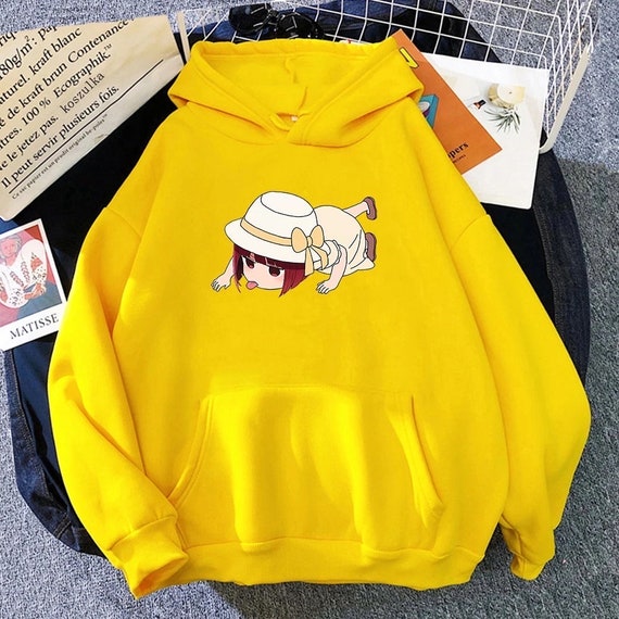 Yellow anime hoodie sale