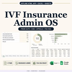 IVF-verzekeringsbeheerder OS Offline browser-app + spreadsheet, Excel + Google Spreadsheets
