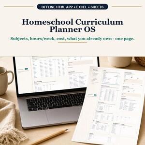 Homeschool Curriculum OS Offline Browser App + Spreadsheet, Excel + Google Sheets