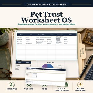 ペット信頼度ワークシート OS オフラインブラウザアプリ + スプレッドシート、Excel + Google スプレッドシート