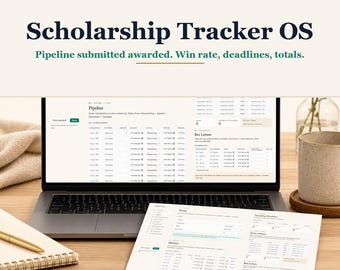 Scholarship Tracker OS Offline Browser App + Spreadsheet, Excel + Google Sheets