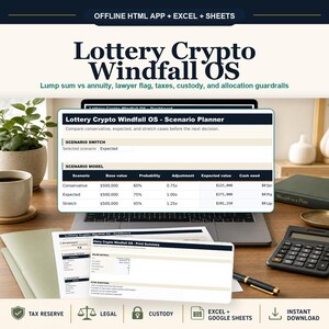 Lottery Crypto Windfall OS Offline Browser App + Spreadsheet, Excel + Google Sheets