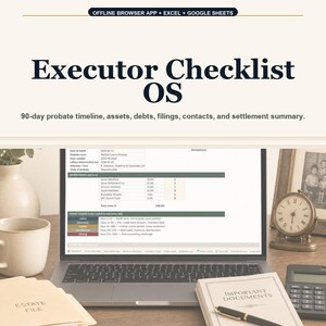 Executor Checklist OS Offline Browser App + Spreadsheet, Excel + Google Sheets