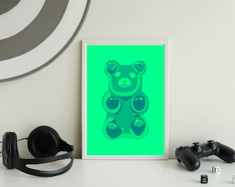 Duo Toned Gummy Bear Illustration: Sugary Sweet Art