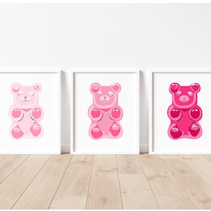 Gummy Bear Wall Art (Set of 3) Gummy bear prints, Home decor,