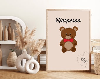 Teddy Bear Nursery Wall Art for Your Little One, Custom/personalised Baby wall art, Toddler bedroom decor, Baby gift idea,
