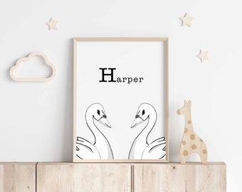 Nursery swan digital art