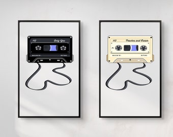 Custom Retro Cassette Wall Art,