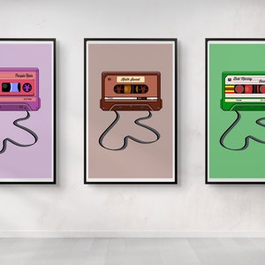 Custom Retro Cassette Wall Art,