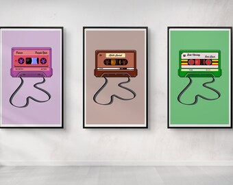 Custom Retro Cassette Wall Art,
