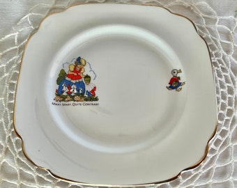 Rare Find Mary, Mary Quite Contrary CHILD Dish / Plate Vintage