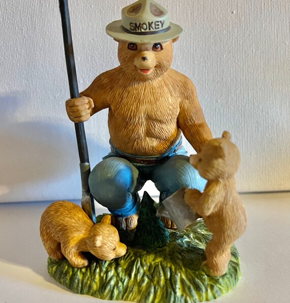 Smokey the Bear Figurines by Lefton 1996 Figurine Planting a Etsy