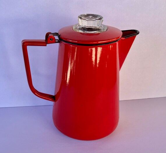 Esta es una maravillosa cafetera roja vintage casa de campo | Etsy México