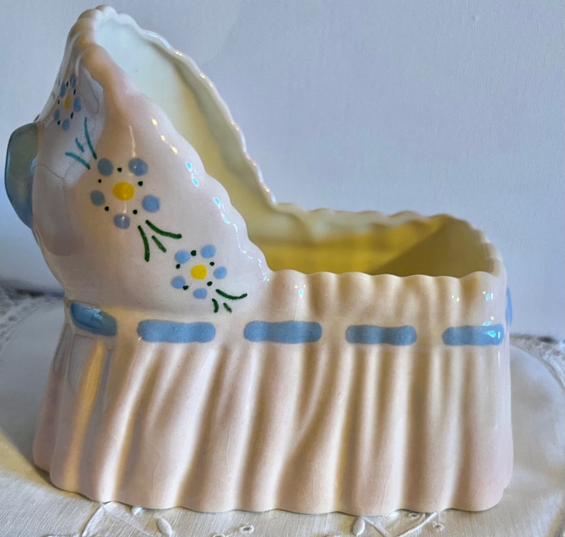 Vintage ,baby ,dresser ,pink and Blue, Ceramic, Vase ,baby