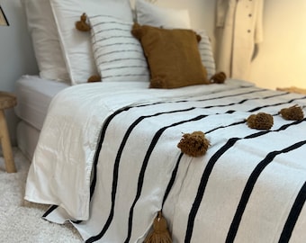 Berber throw with tassels - Handmade, Premium Quality