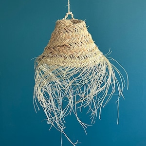 Suspension, Emma Désert range Height 18 CM / Diameter 30 CM, lighting fixture, natural fiber lampshade, Moroccan craftsmanship