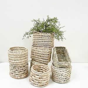 Växtkruka, förvaringslåda för palmblad, förvaringslåda