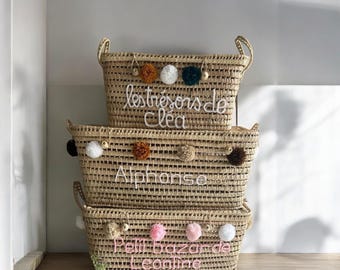 Wicker storage trunks, palm leaf toy chests, storage chests