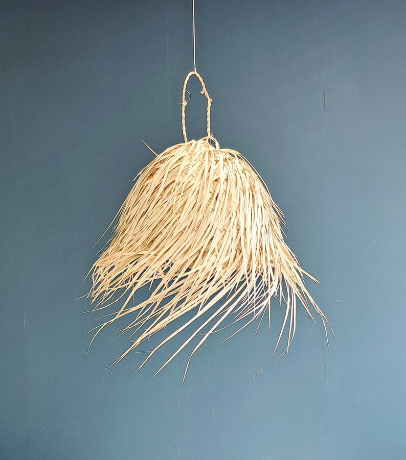 Dome pendant light, Agadir range, chandelier, palm leaf lighting, natural fiber, wicker image 6