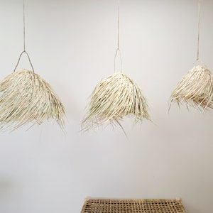 Dome pendant light, Agadir range, chandelier, palm leaf lighting, natural fiber, wicker image 5