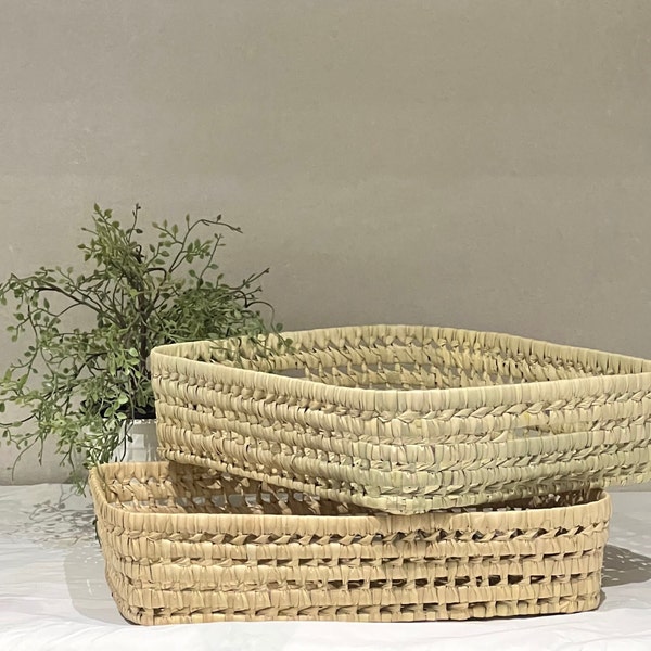 Woven palm leaf storage basket, storage basket, baby storage basket, wicker basket