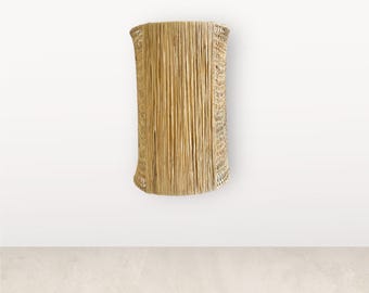 Raffia wall light, raffia wall lampshade - wall hanging, light fixture