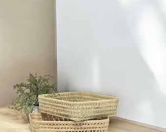 Woven palm leaf storage basket, storage basket, baby storage basket, wicker basket