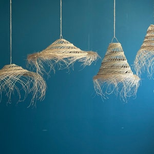 Natural fiber pendant light, Essaouira range, light fixture, wicker lampshade