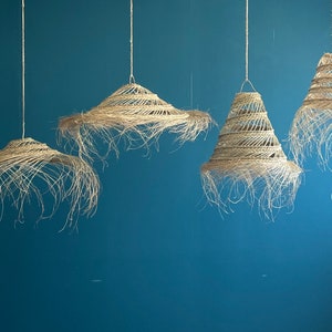 Suspension en fibre naturelle, gamme Essaouira, luminaire, abat-jour osier image 1