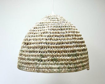 Wicker pendant light, palm leaf light fixture, lampshade, EVA dome pendant light