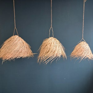 Dome pendant light, Agadir range, chandelier, palm leaf lighting, natural fiber, wicker image 1