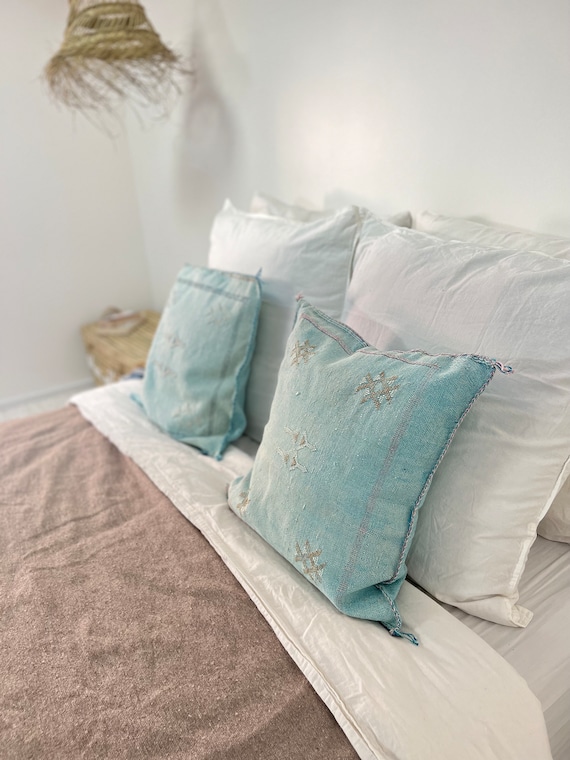 Oreiller marocain coussin en soie de cactus vintage marocain, oreiller Sabra coussins en soie de cactus, Oreiller en Soie de Cactus Marocain
