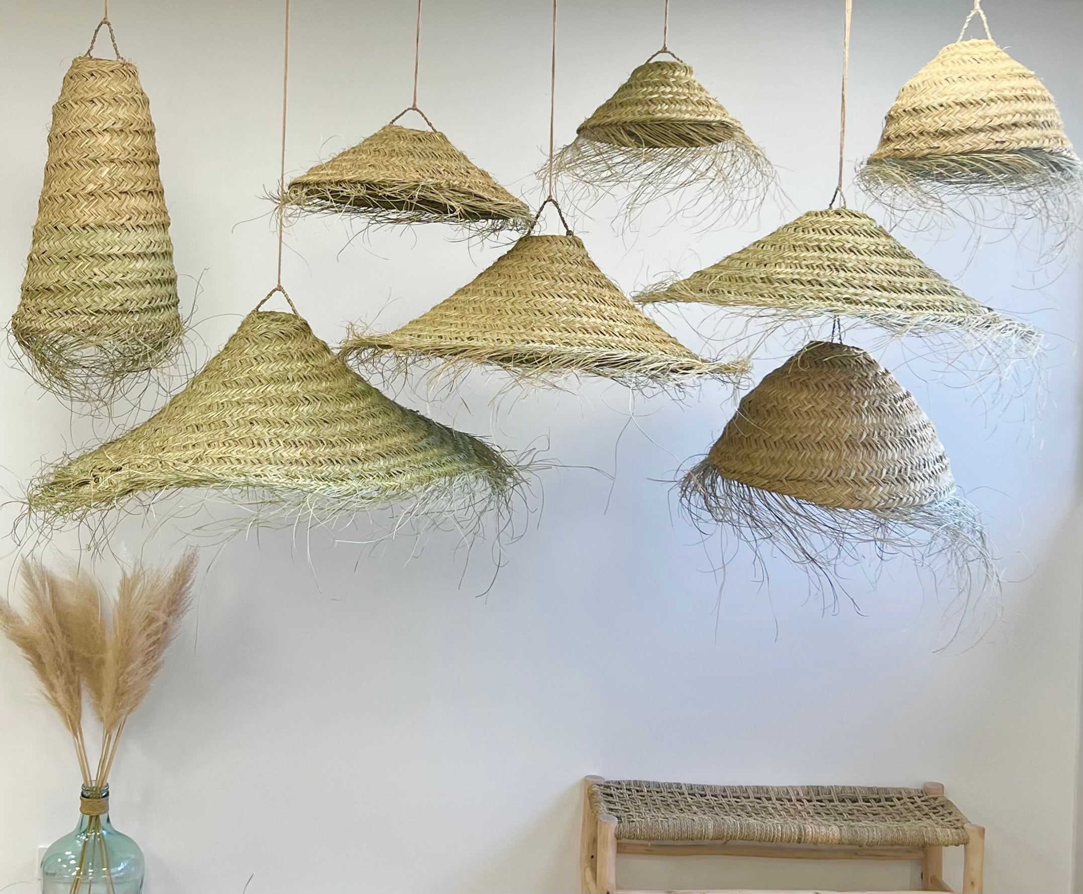 Suspension lighting range EMMA DESERT, Moroccan suspension, lighting, wicker, HalFa