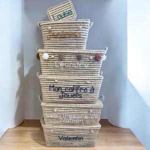 Aufbewahrungstruhen aus Korbgeflecht, Spielzeugkisten aus Palmblättern, Aufbewahrungstruhen